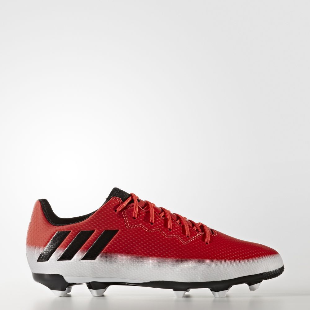 Adidas Messi 16.3 Firm Ground - ποδοσφαιρικα παπουτσια για κοριτσια - Κοκκινα/Μαυρα/Ασπρα,Μέγεθος: E